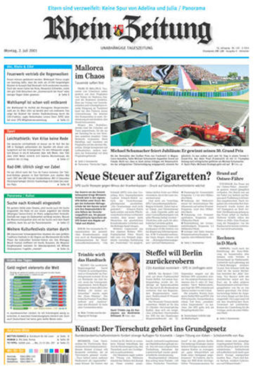 Rhein-Zeitung Kreis Ahrweiler vom Montag, 02.07.2001