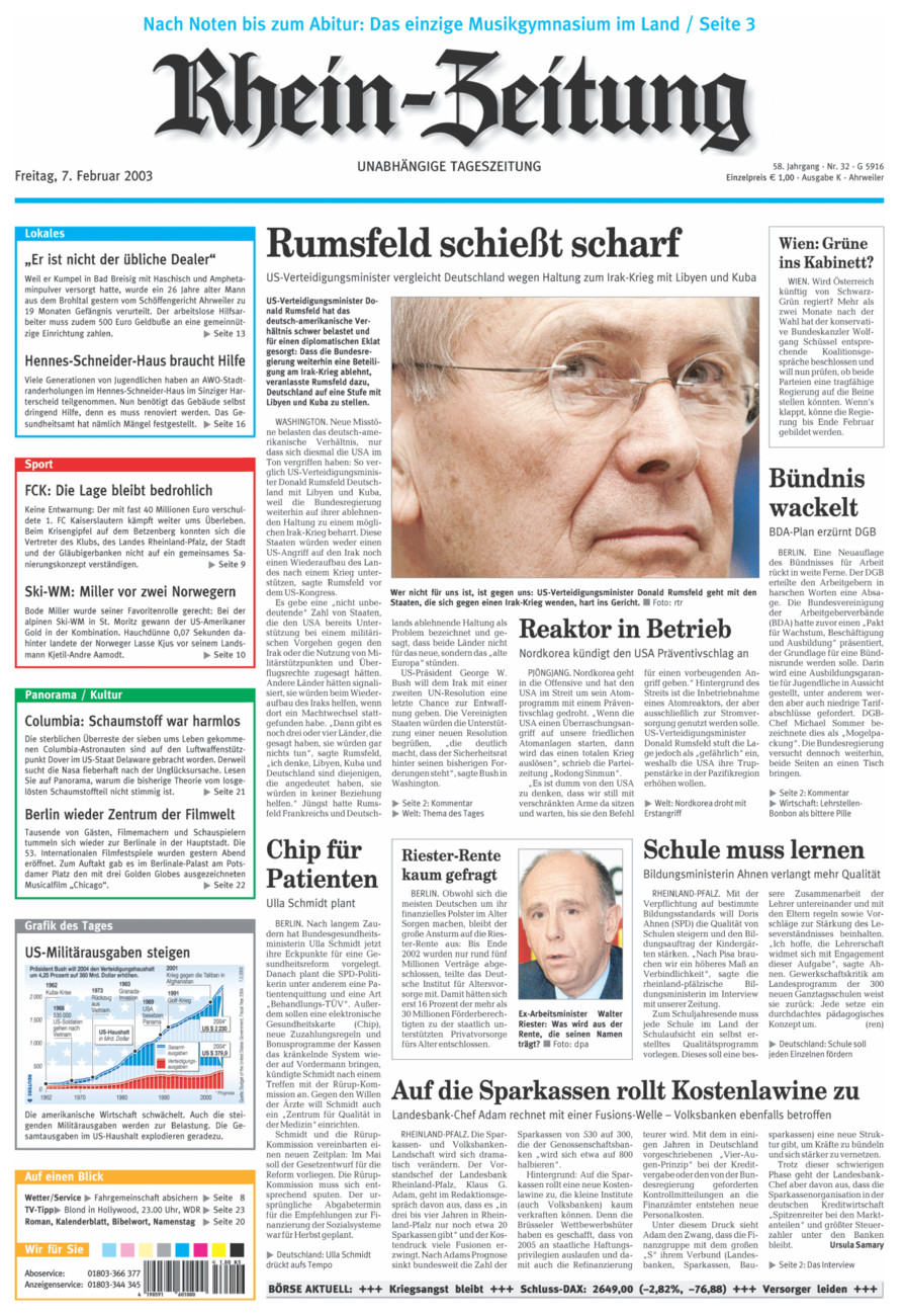 Rhein-Zeitung Kreis Ahrweiler vom Freitag, 07.02.2003
