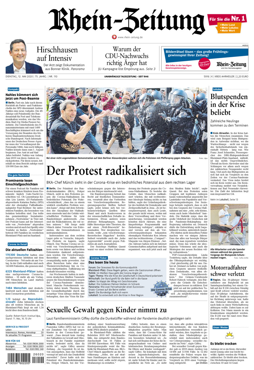 Rhein-Zeitung Kreis Ahrweiler vom Dienstag, 12.05.2020