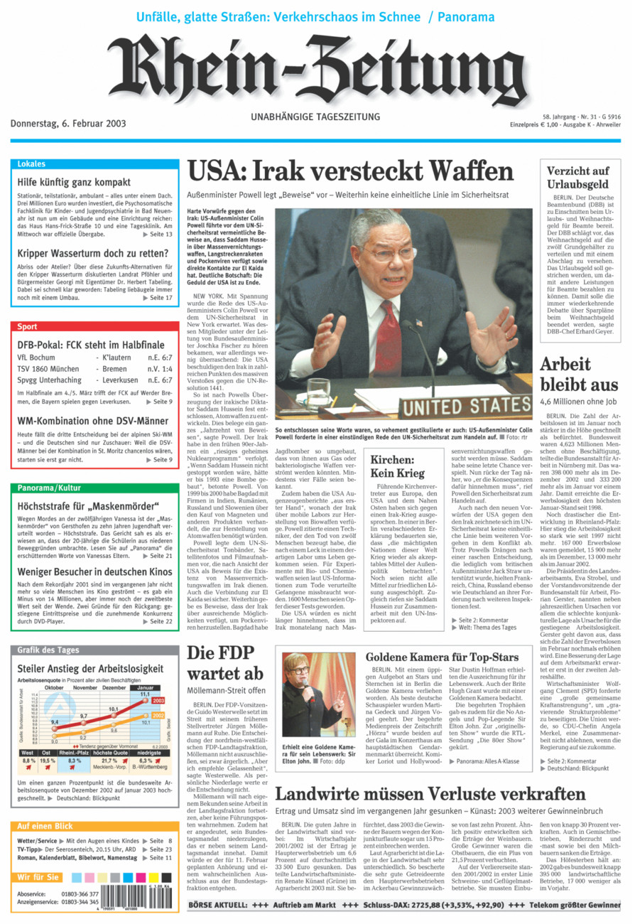 Rhein-Zeitung Kreis Ahrweiler vom Donnerstag, 06.02.2003
