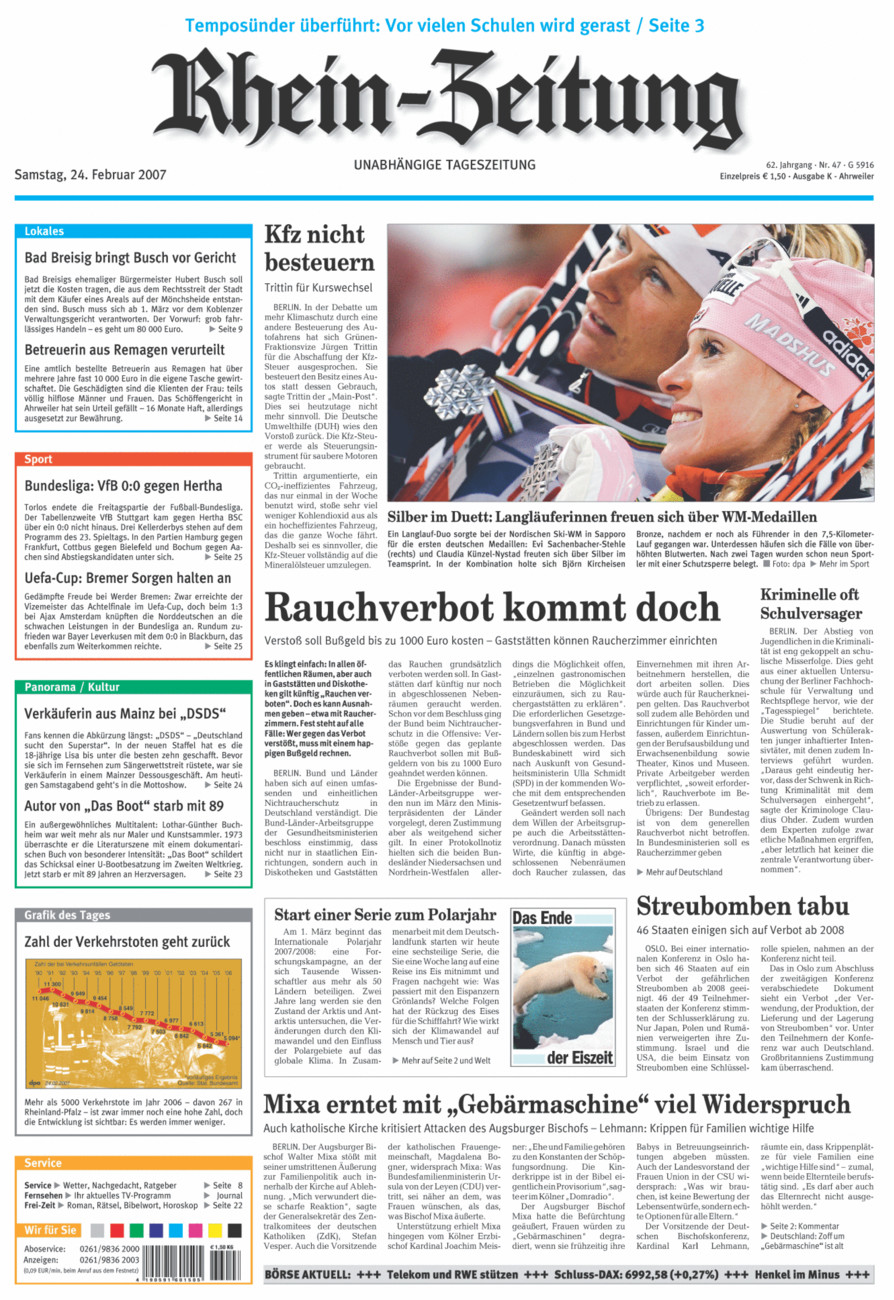 Rhein-Zeitung Kreis Ahrweiler vom Samstag, 24.02.2007
