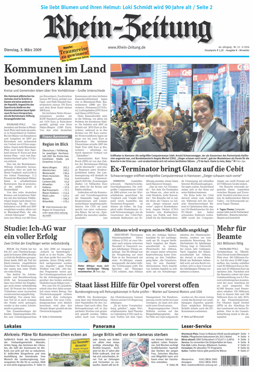 Rhein-Zeitung Kreis Ahrweiler vom Dienstag, 03.03.2009