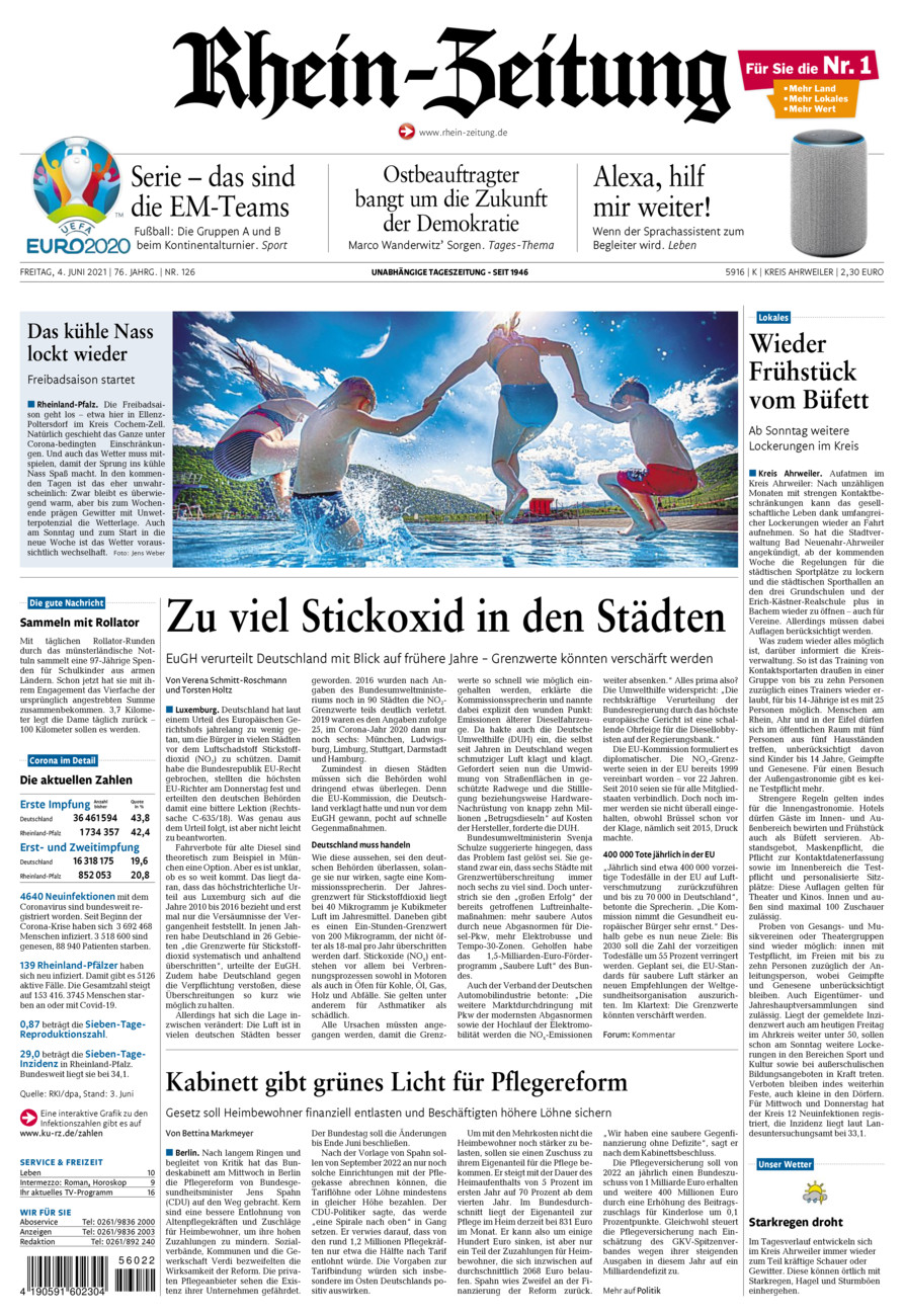 Rhein-Zeitung Kreis Ahrweiler vom Freitag, 04.06.2021