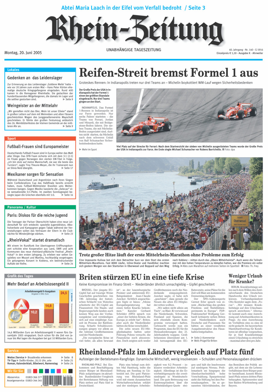 Rhein-Zeitung Kreis Ahrweiler vom Montag, 20.06.2005