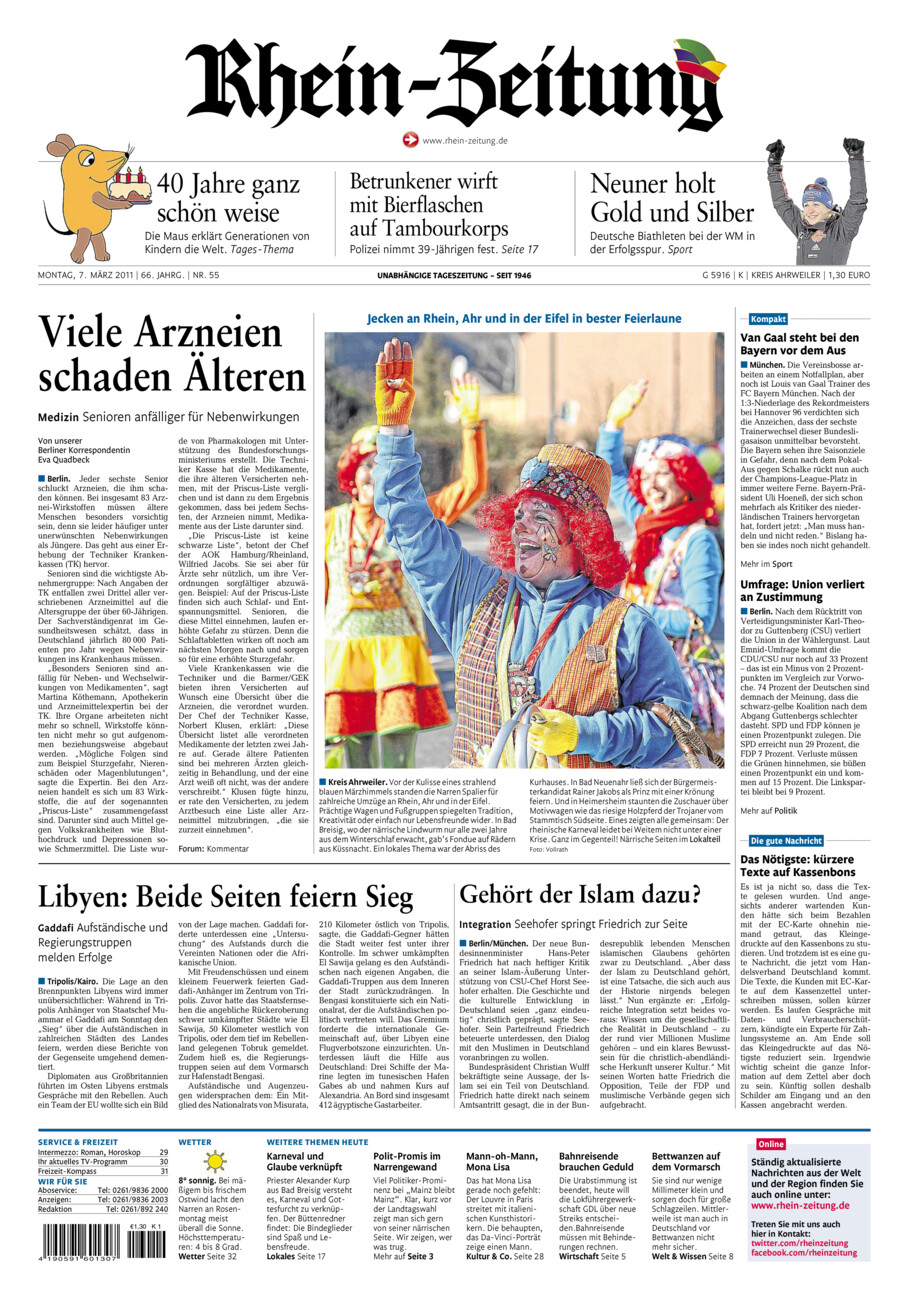 Rhein-Zeitung Kreis Ahrweiler vom Montag, 07.03.2011