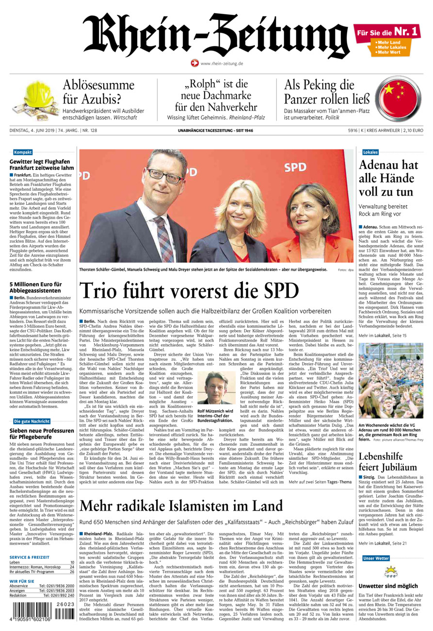 Rhein-Zeitung Kreis Ahrweiler vom Dienstag, 04.06.2019