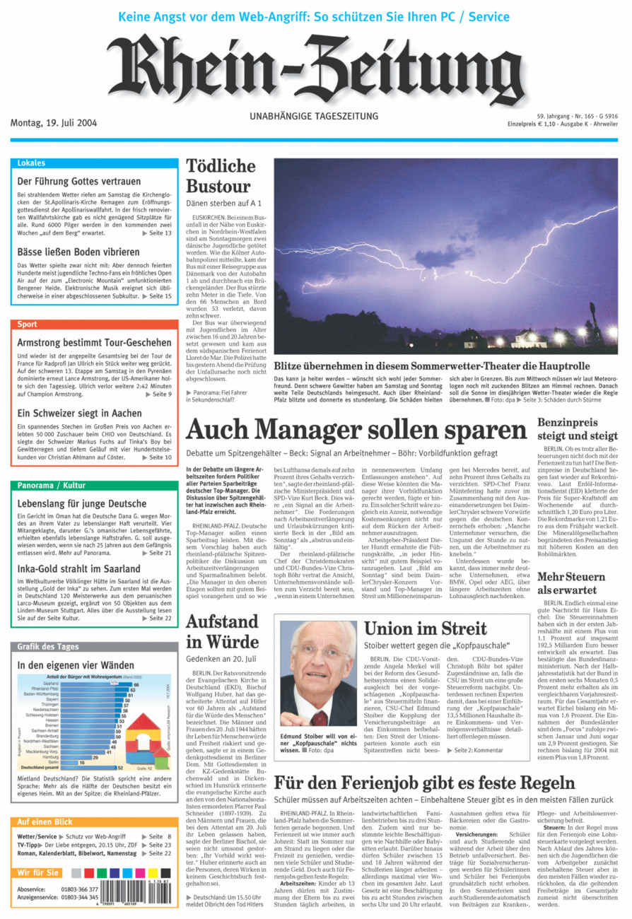 Rhein-Zeitung Kreis Ahrweiler vom Montag, 19.07.2004