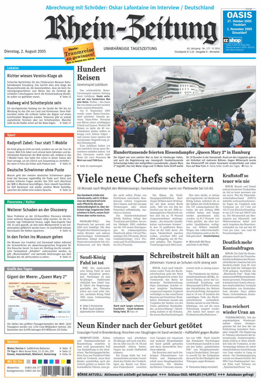 Rhein-Zeitung Kreis Ahrweiler vom Dienstag, 02.08.2005
