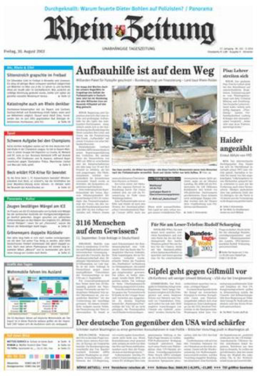 Rhein-Zeitung Kreis Ahrweiler vom Freitag, 30.08.2002