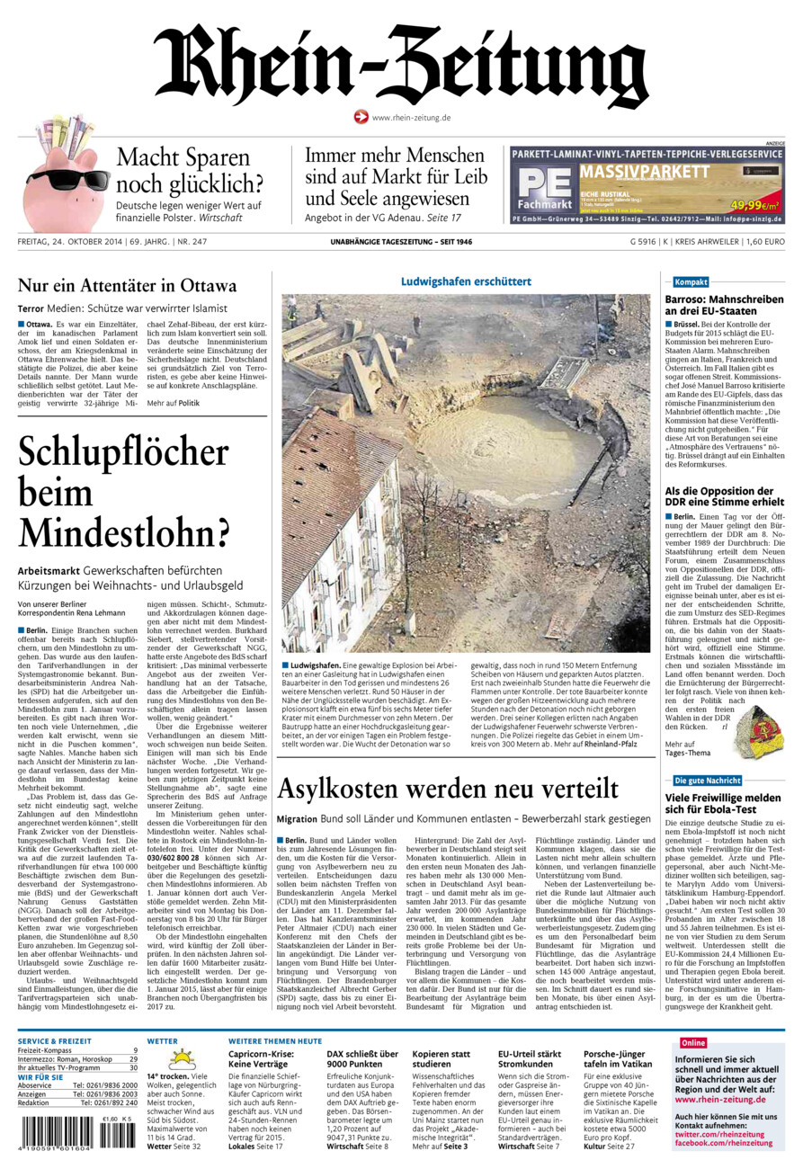 Rhein-Zeitung Kreis Ahrweiler vom Freitag, 24.10.2014