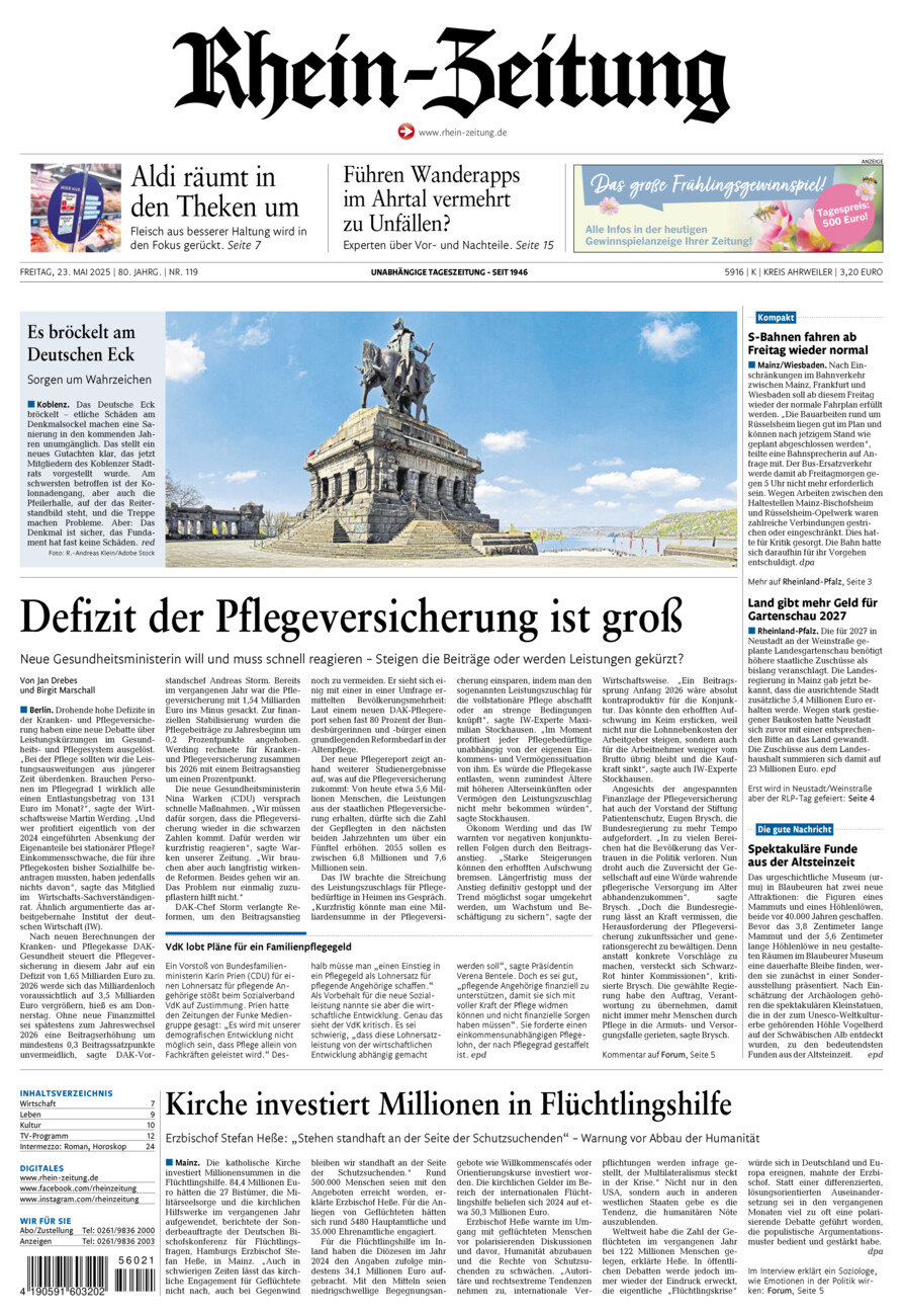Rhein-Zeitung Kreis Ahrweiler vom Freitag, 23.05.2025