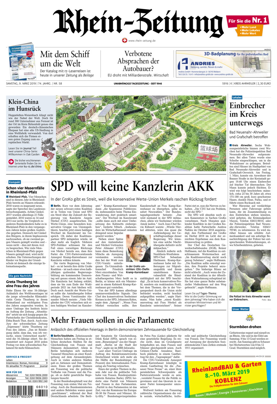 Rhein-Zeitung Kreis Ahrweiler vom Samstag, 09.03.2019