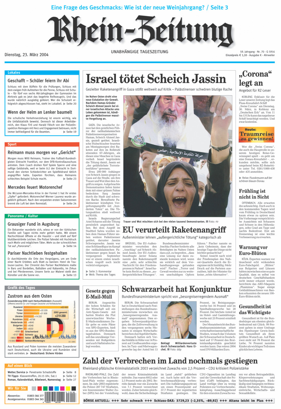 Rhein-Zeitung Kreis Ahrweiler vom Dienstag, 23.03.2004