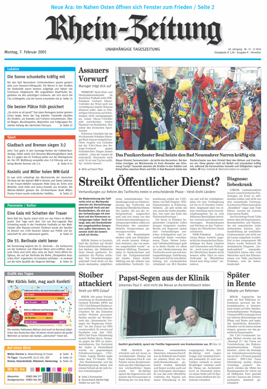 Rhein-Zeitung Kreis Ahrweiler vom Montag, 07.02.2005