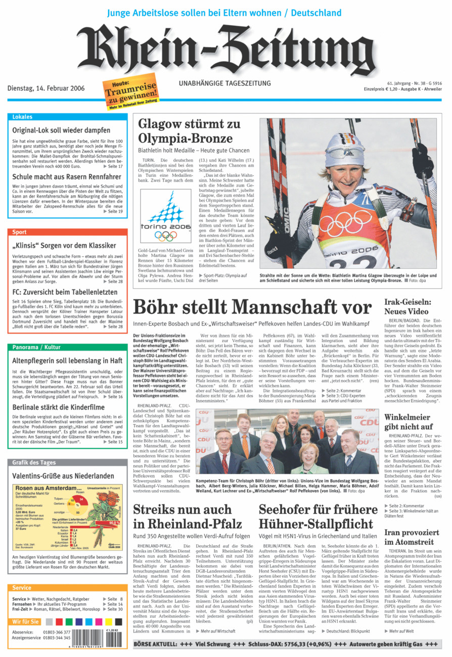 Rhein-Zeitung Kreis Ahrweiler vom Dienstag, 14.02.2006