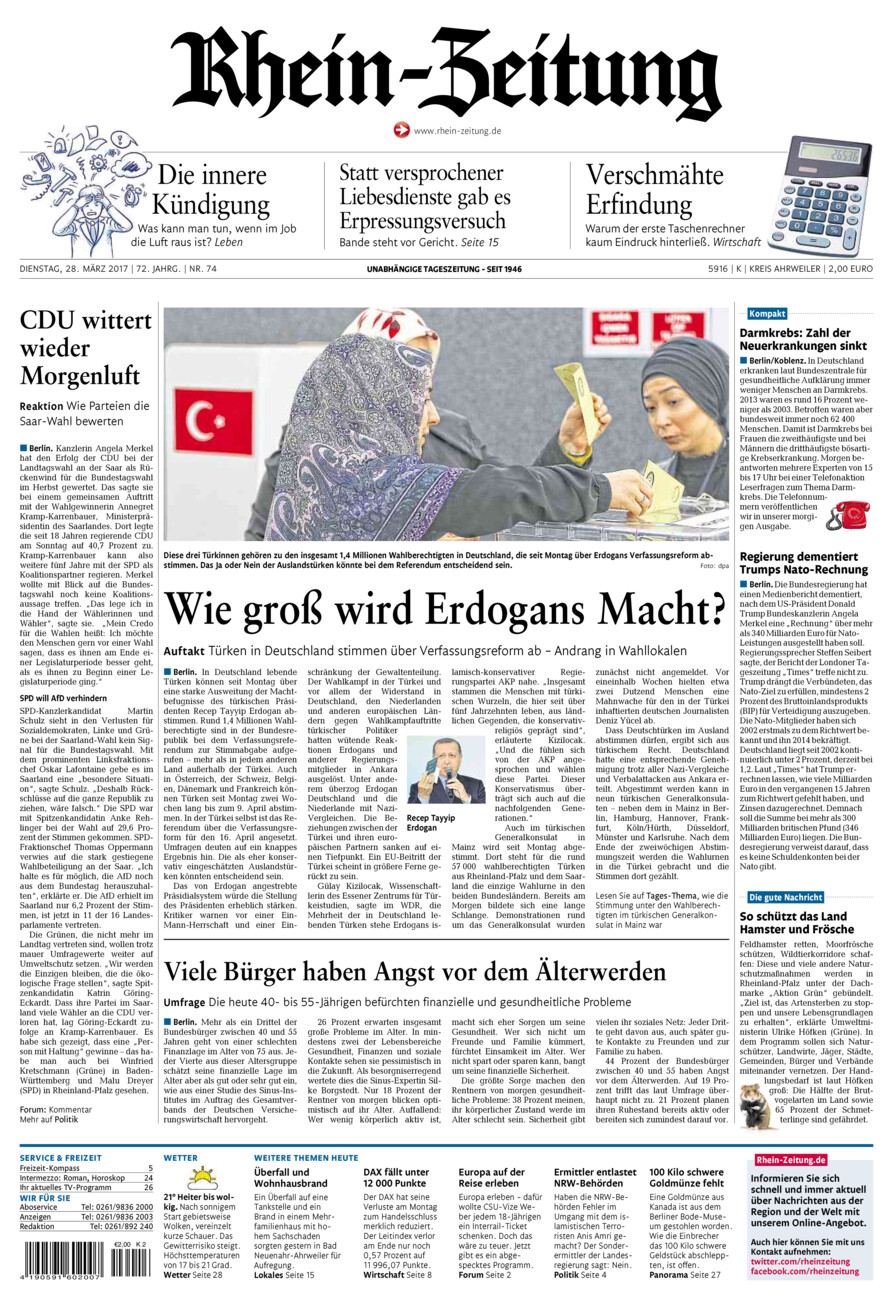 Rhein-Zeitung Kreis Ahrweiler vom Dienstag, 28.03.2017