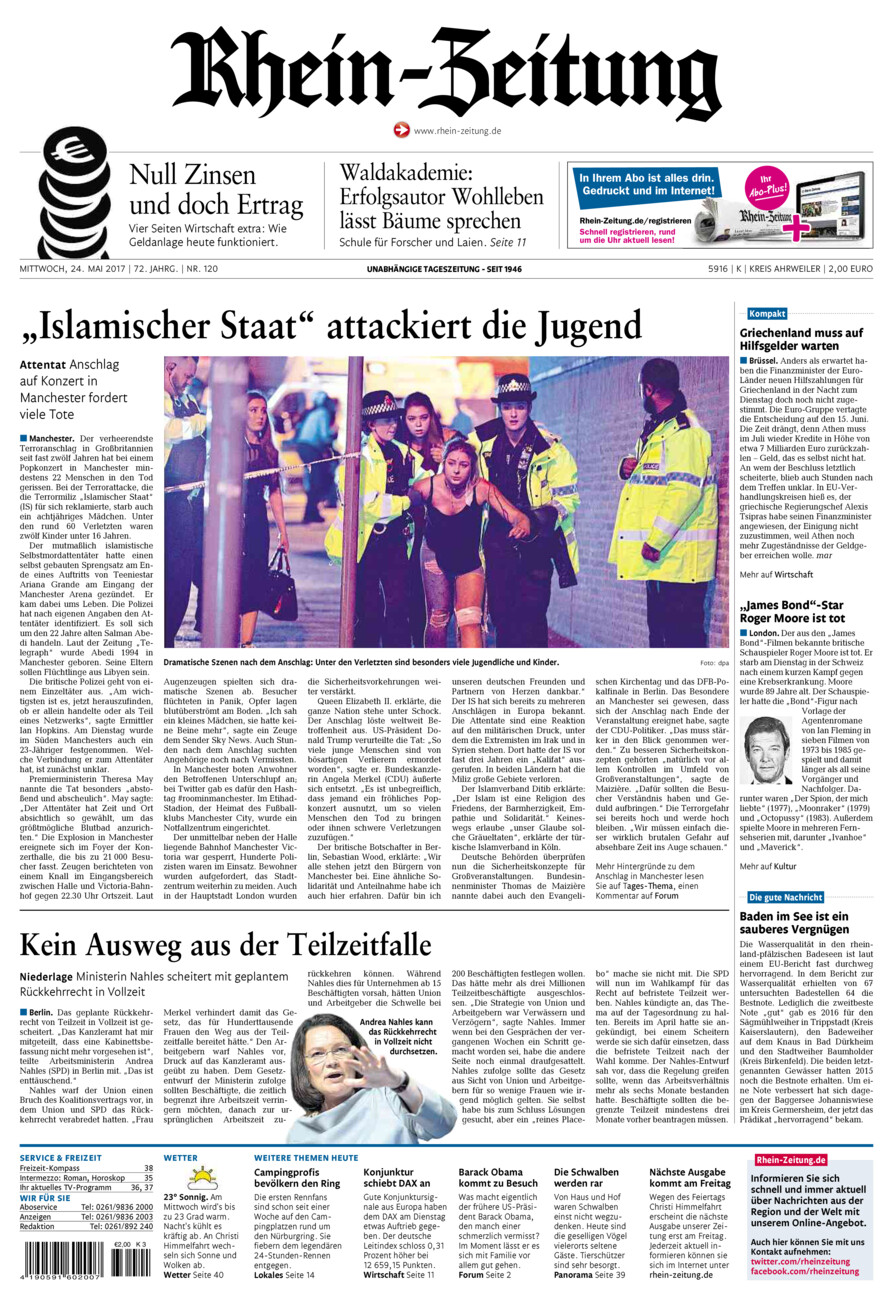 Rhein-Zeitung Kreis Ahrweiler vom Mittwoch, 24.05.2017