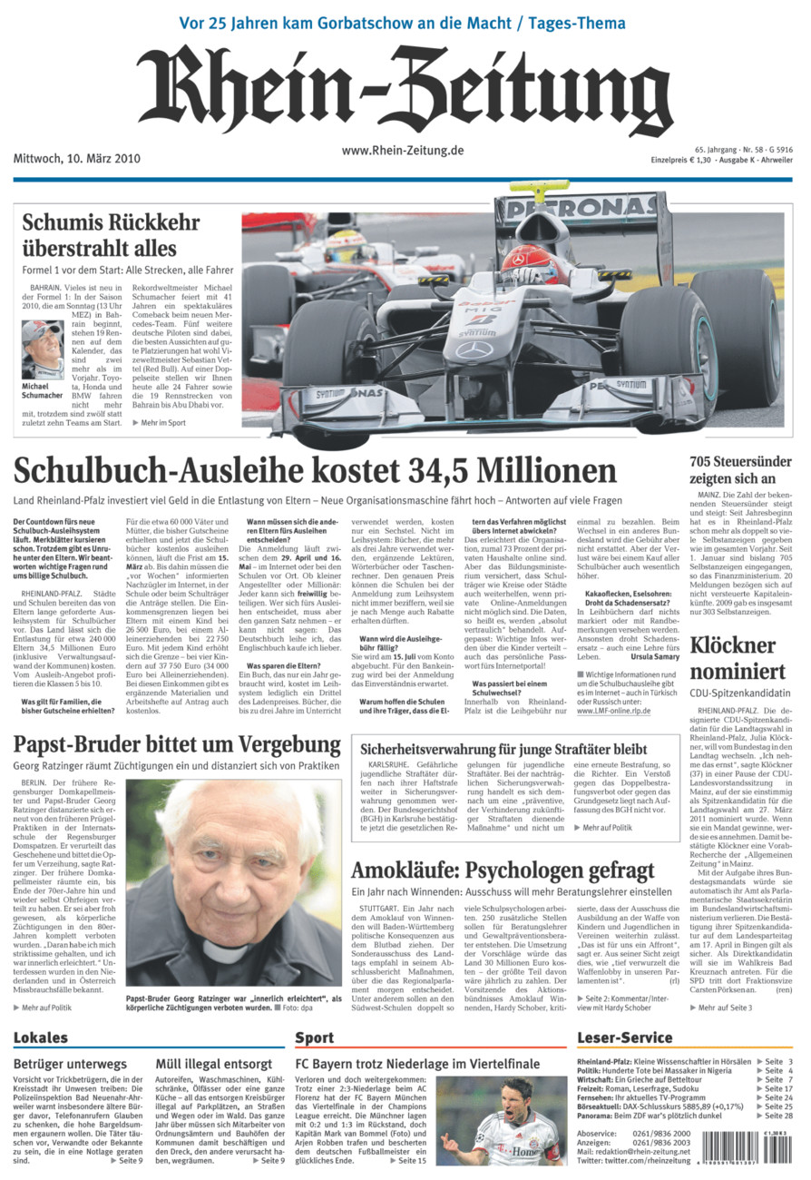 Rhein-Zeitung Kreis Ahrweiler vom Mittwoch, 10.03.2010