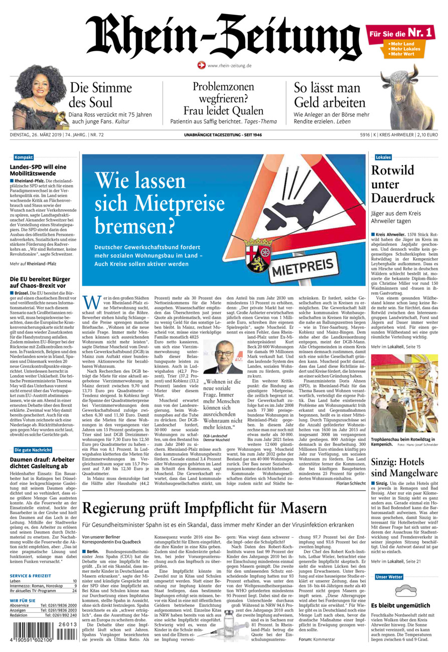 Rhein-Zeitung Kreis Ahrweiler vom Dienstag, 26.03.2019