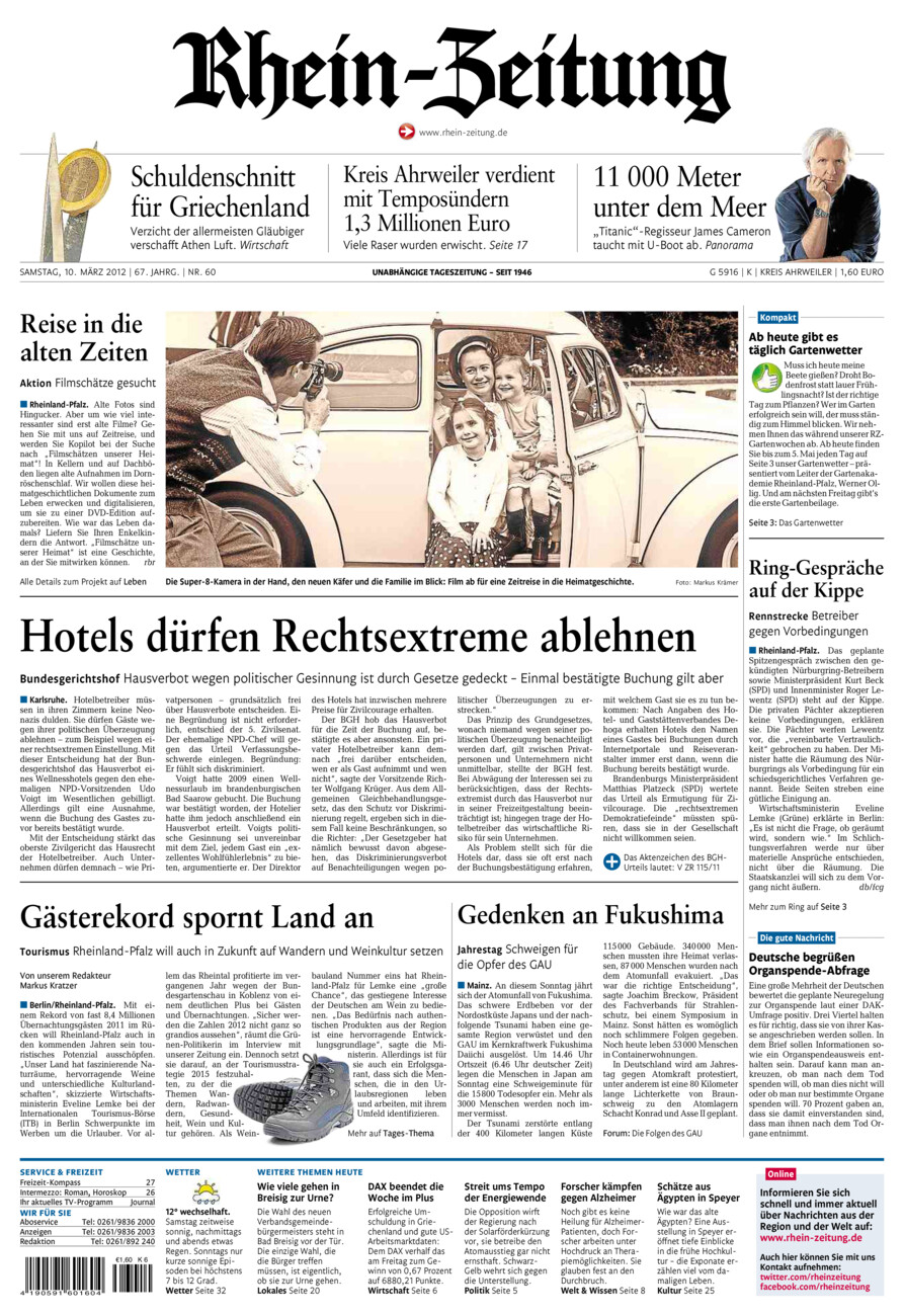 Rhein-Zeitung Kreis Ahrweiler vom Samstag, 10.03.2012