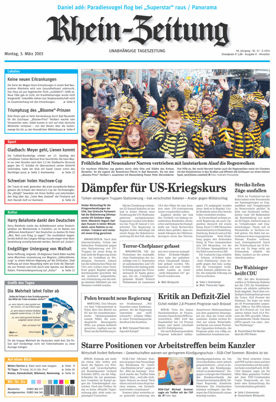 Rhein-Zeitung Kreis Ahrweiler vom Montag, 03.03.2003