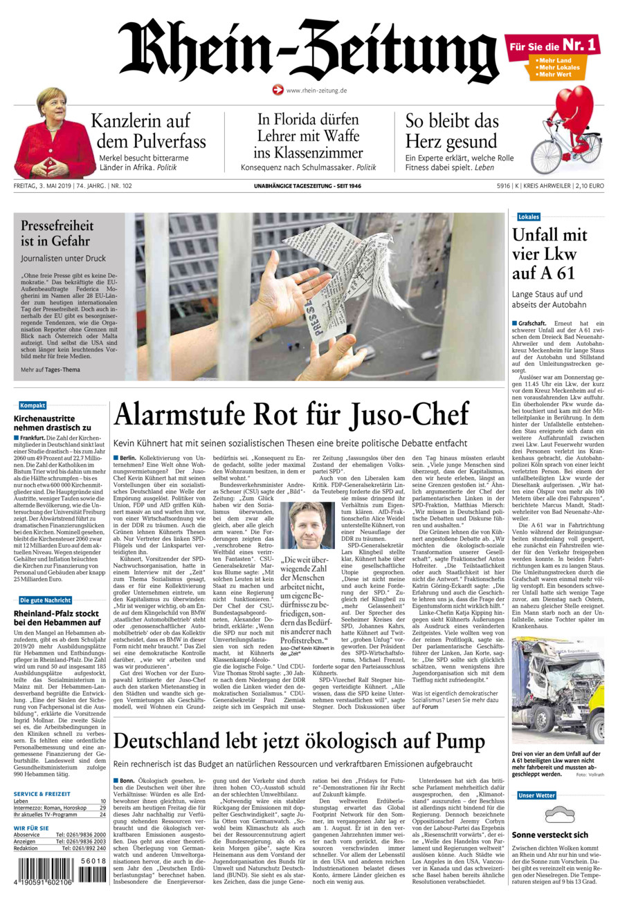 Rhein-Zeitung Kreis Ahrweiler vom Freitag, 03.05.2019