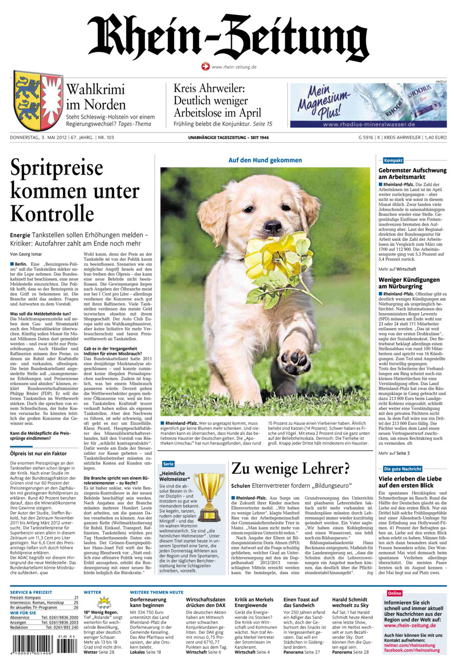 Rhein-Zeitung Kreis Ahrweiler vom Donnerstag, 03.05.2012