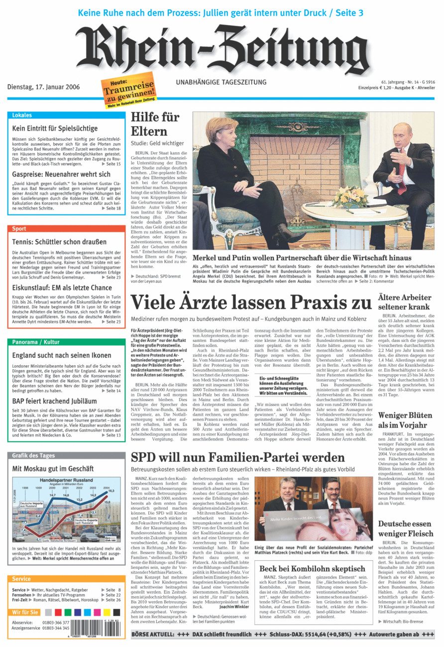 Rhein-Zeitung Kreis Ahrweiler vom Dienstag, 17.01.2006
