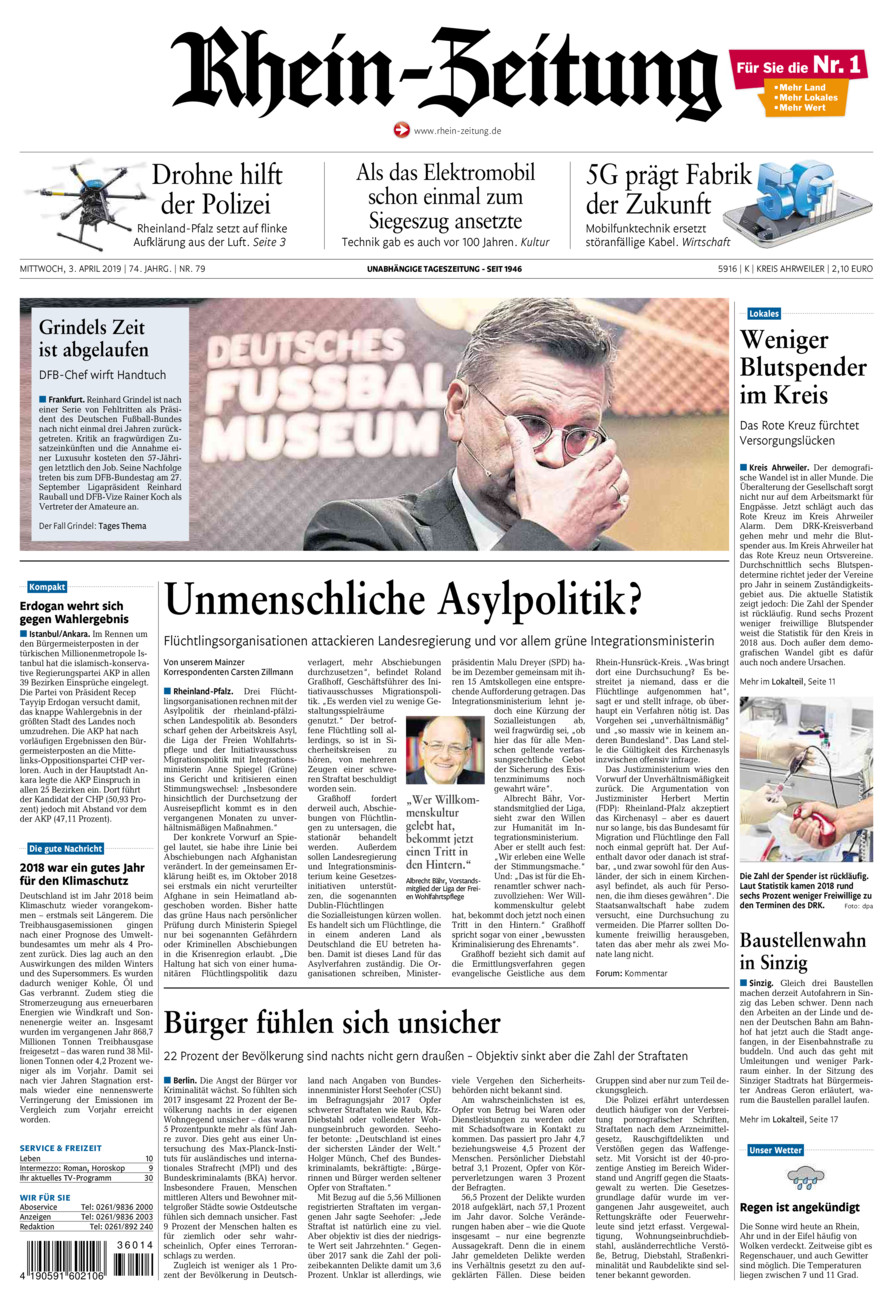 Rhein-Zeitung Kreis Ahrweiler vom Mittwoch, 03.04.2019