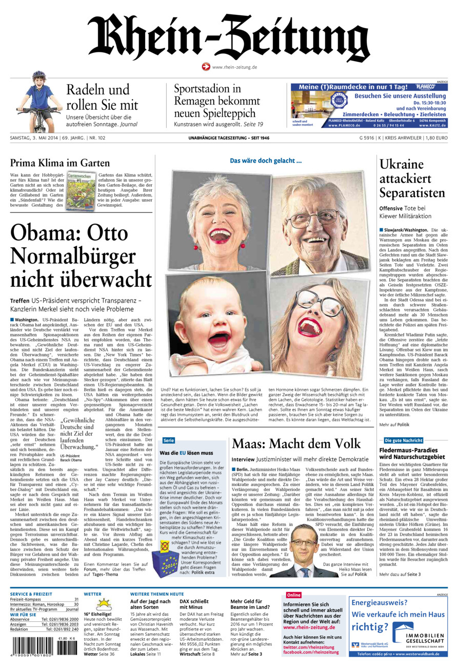 Rhein-Zeitung Kreis Ahrweiler vom Samstag, 03.05.2014