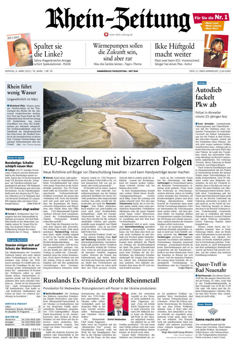 Rhein-Zeitung Kreis Ahrweiler vom Montag, 06.03.2023
