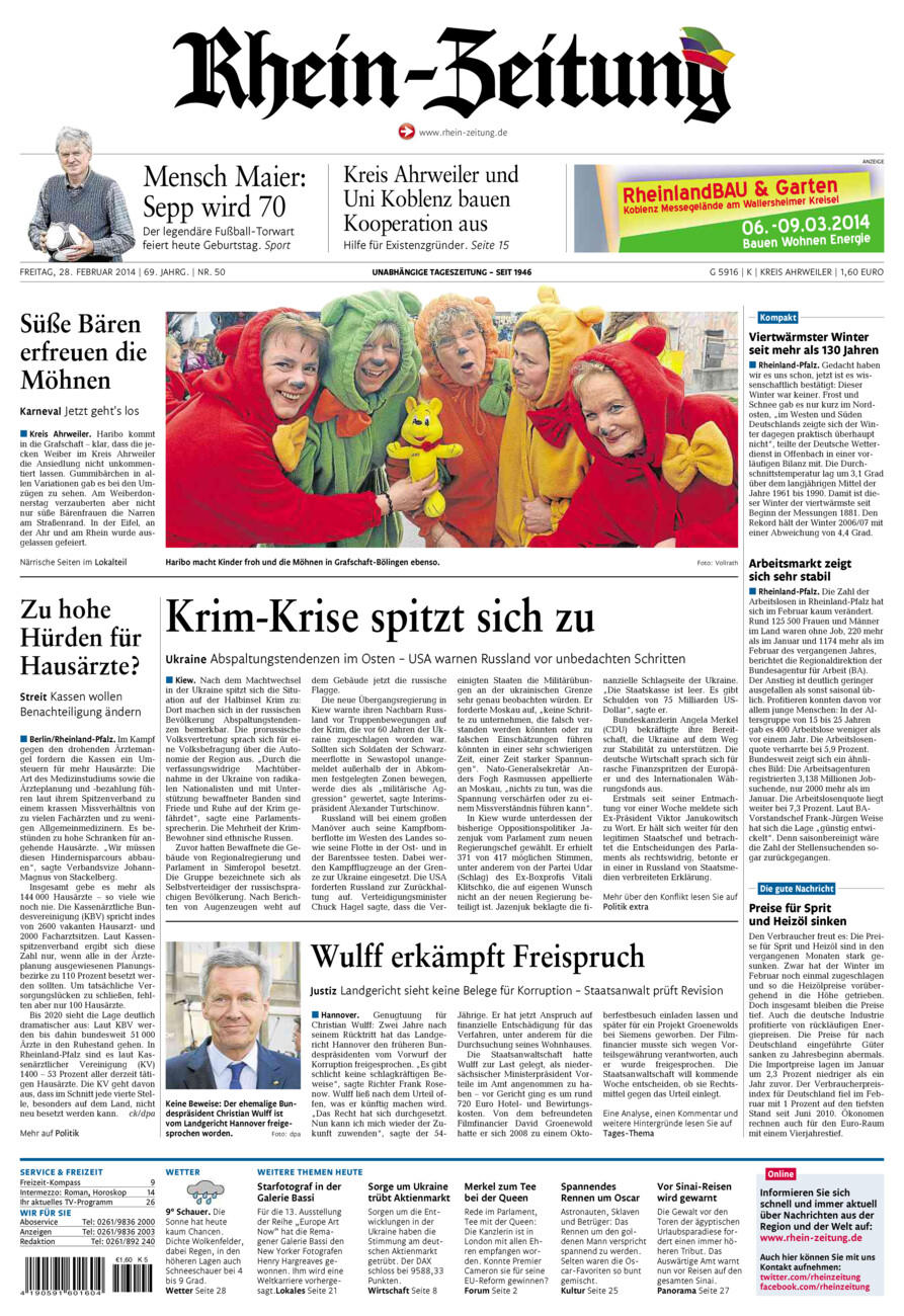 Rhein-Zeitung Kreis Ahrweiler vom Freitag, 28.02.2014