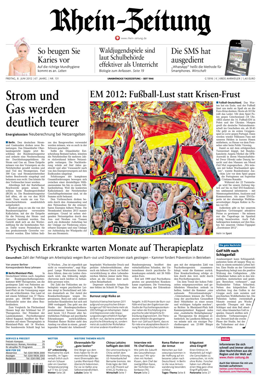 Rhein-Zeitung Kreis Ahrweiler vom Freitag, 08.06.2012