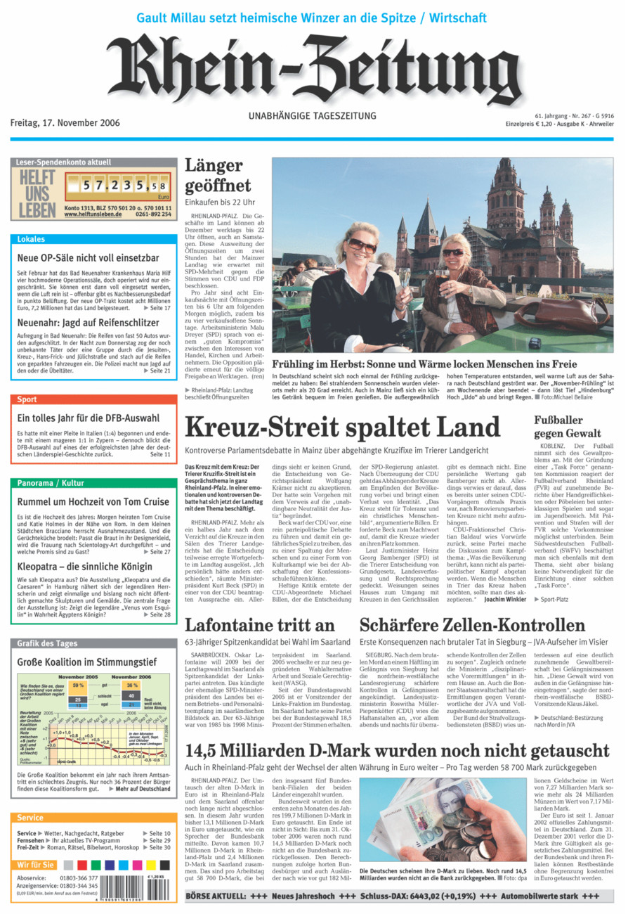Rhein-Zeitung Kreis Ahrweiler vom Freitag, 17.11.2006