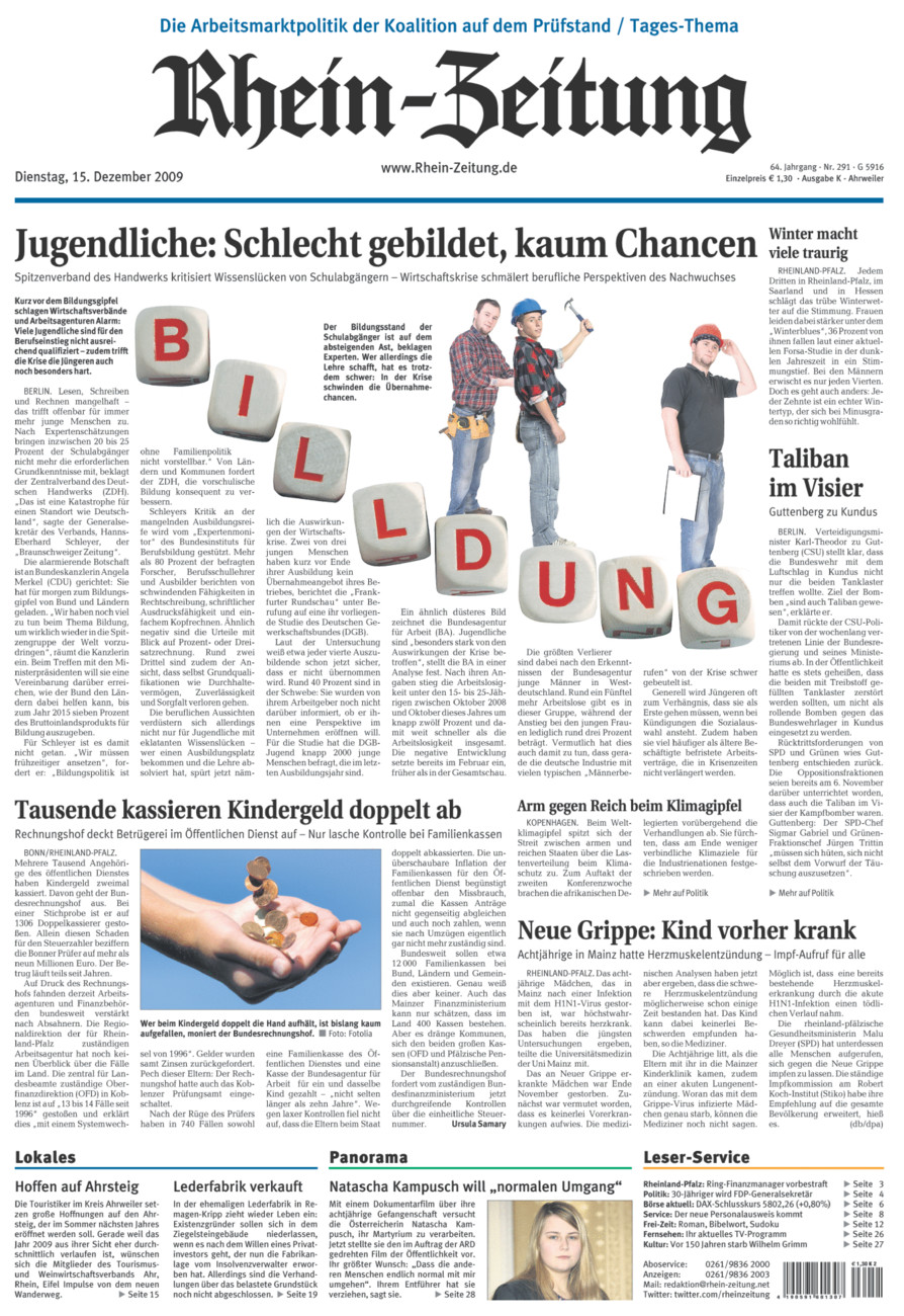 Rhein-Zeitung Kreis Ahrweiler vom Dienstag, 15.12.2009