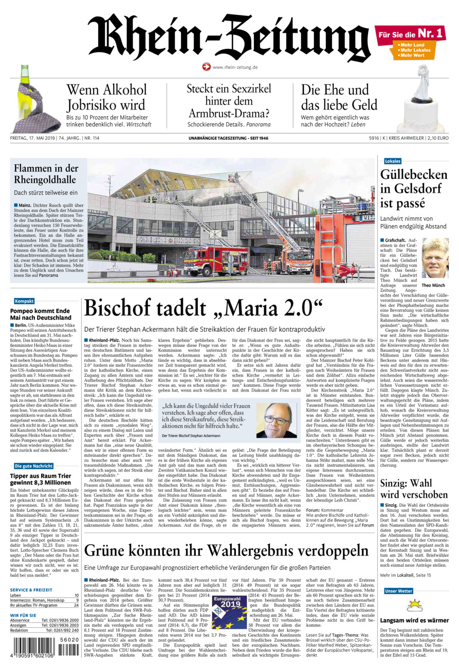 Rhein-Zeitung Kreis Ahrweiler vom Freitag, 17.05.2019