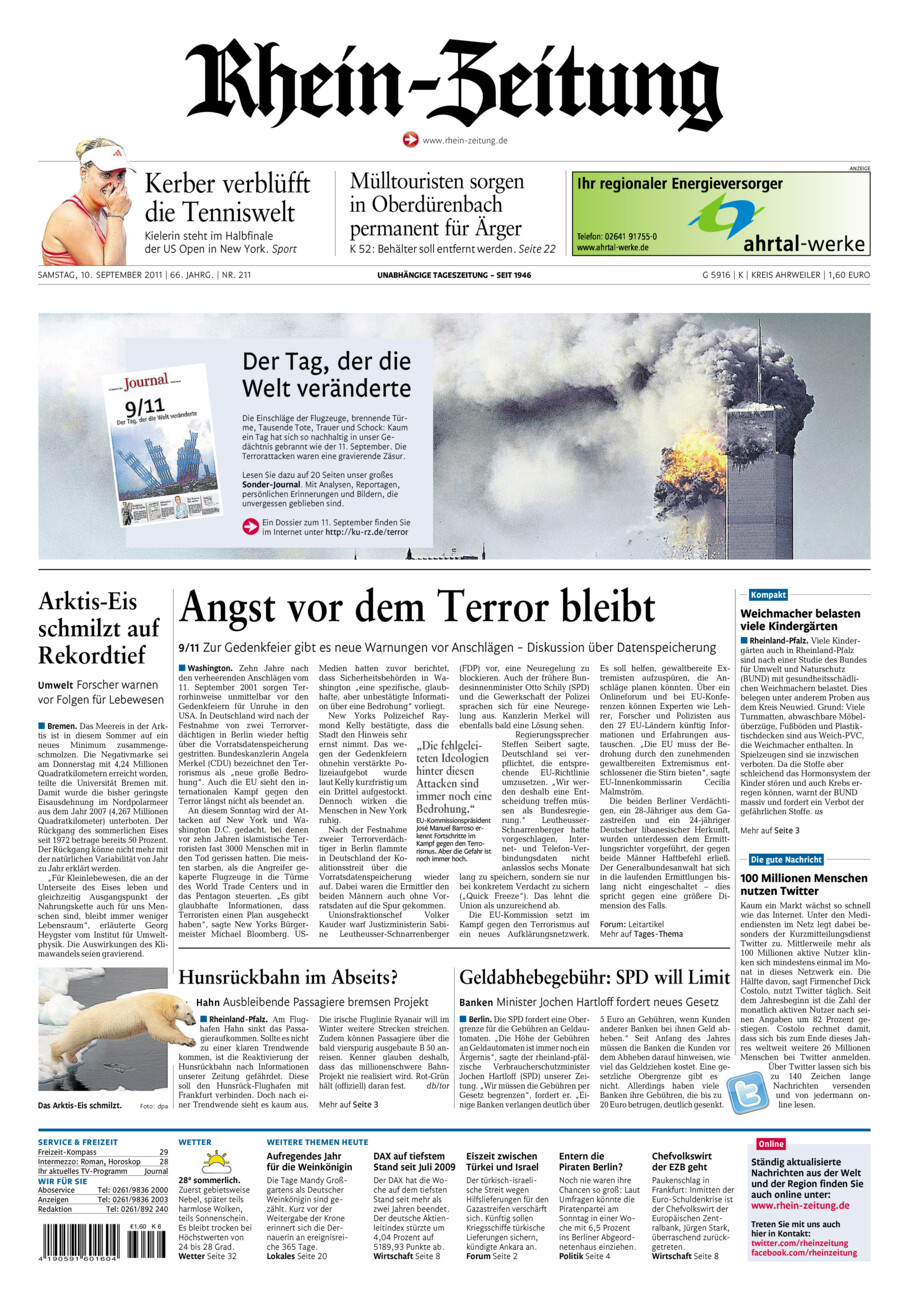 Rhein-Zeitung Kreis Ahrweiler vom Samstag, 10.09.2011