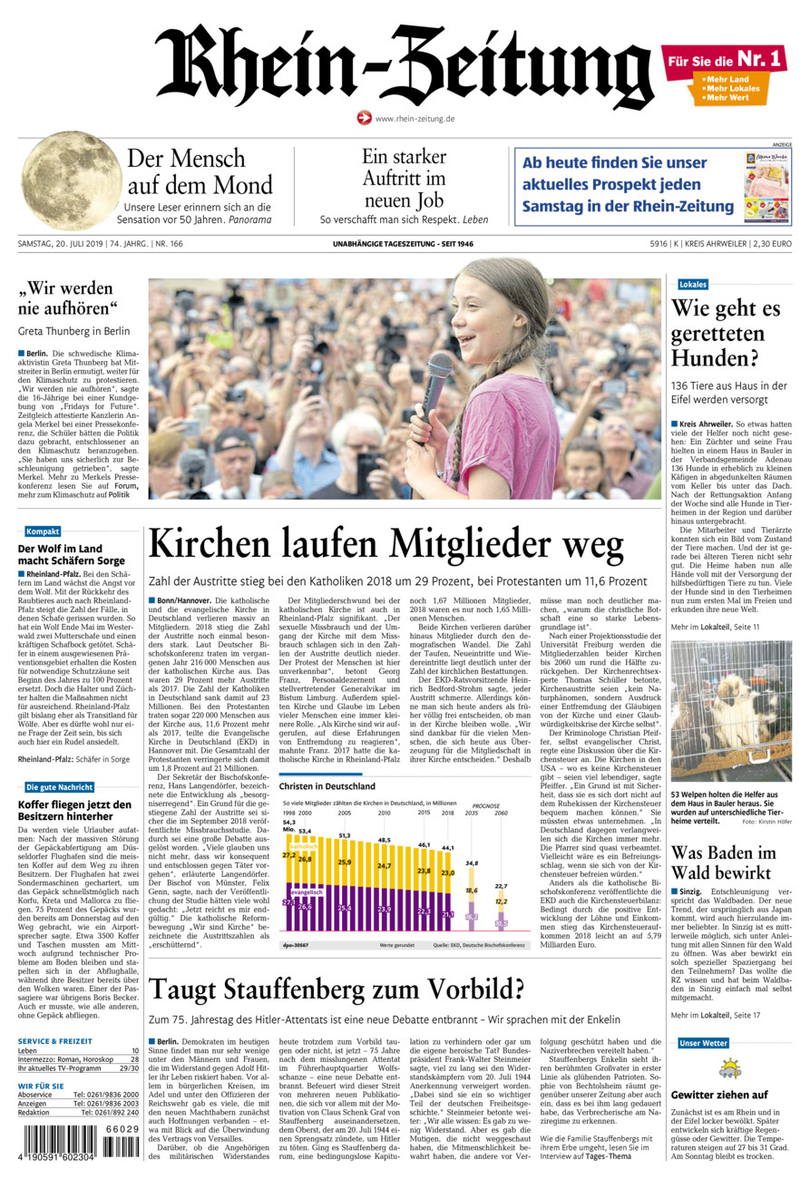Rhein-Zeitung Kreis Ahrweiler vom Samstag, 20.07.2019