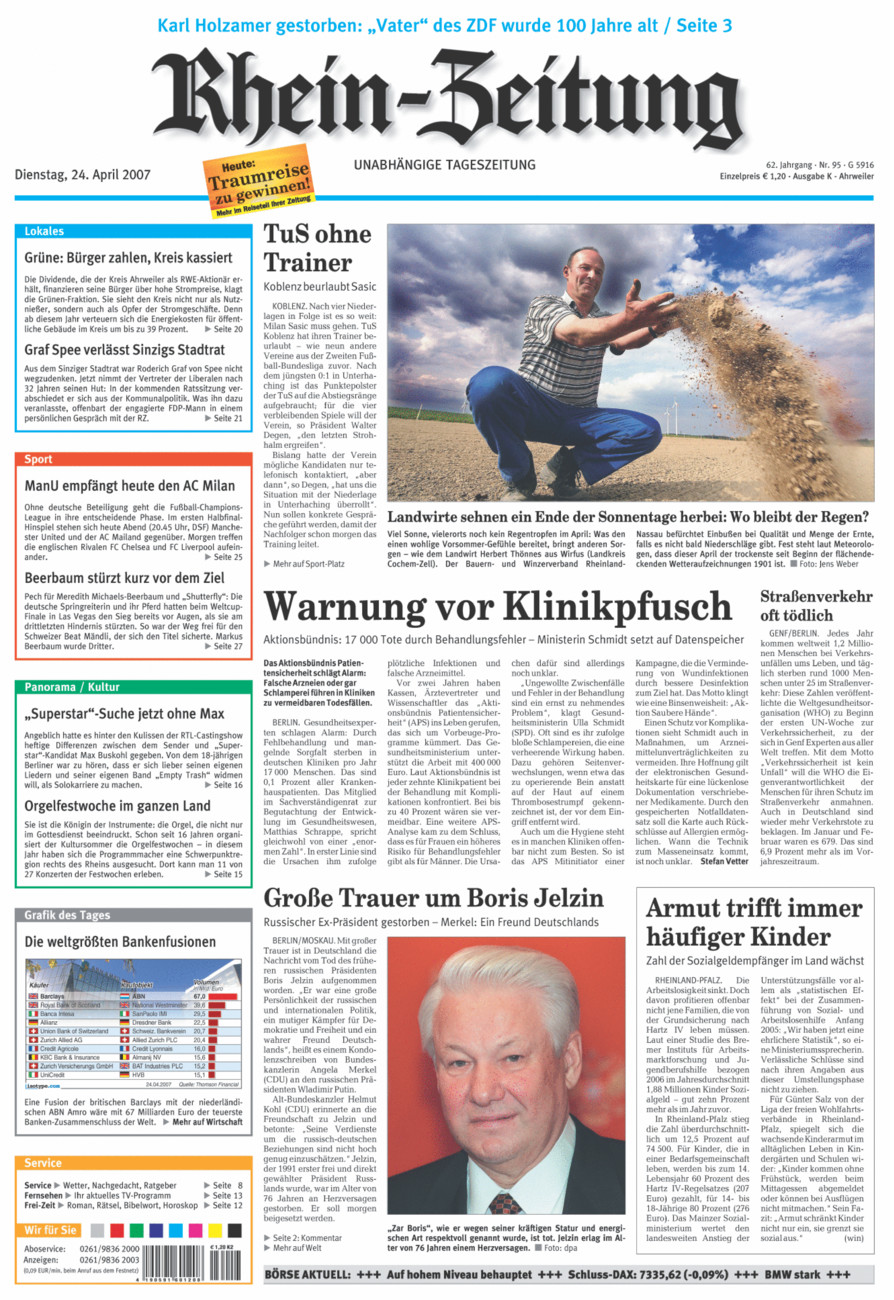 Rhein-Zeitung Kreis Ahrweiler vom Dienstag, 24.04.2007
