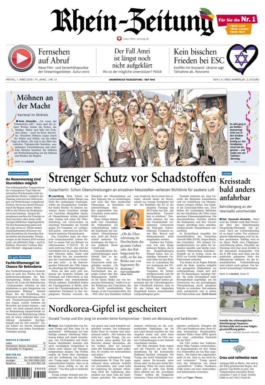 Rhein-Zeitung Kreis Ahrweiler vom Freitag, 01.03.2019