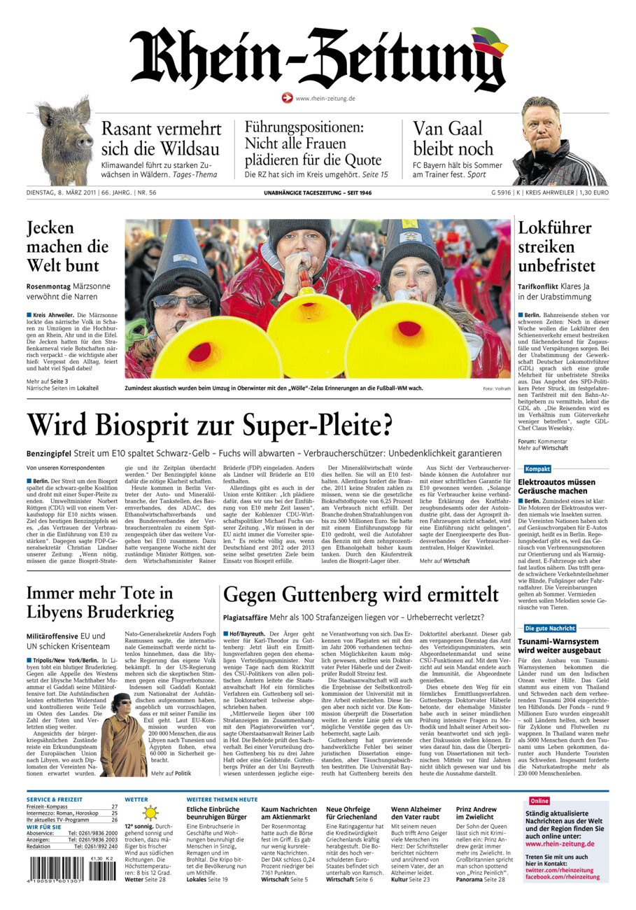Rhein-Zeitung Kreis Ahrweiler vom Dienstag, 08.03.2011
