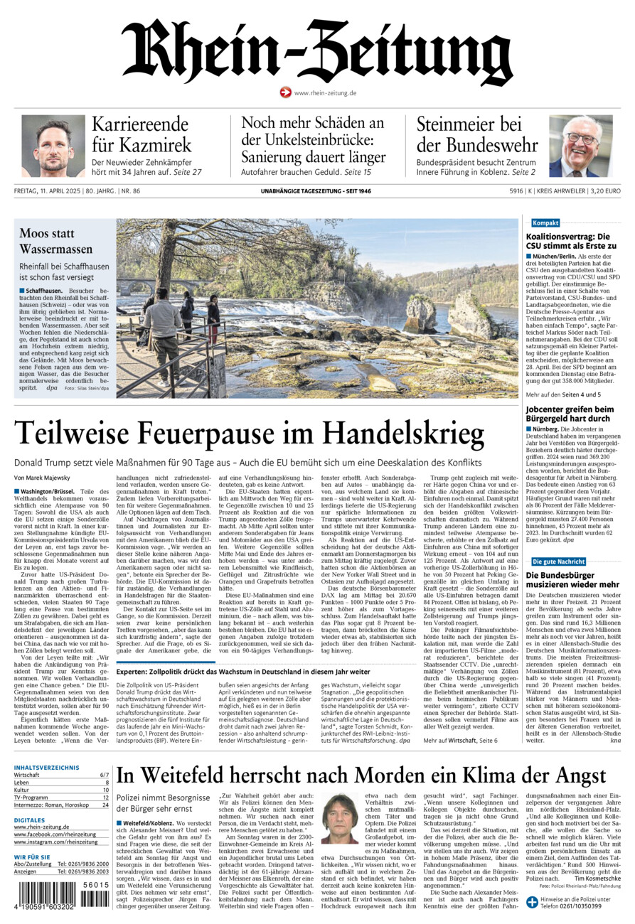 Rhein-Zeitung Kreis Ahrweiler vom Freitag, 11.04.2025