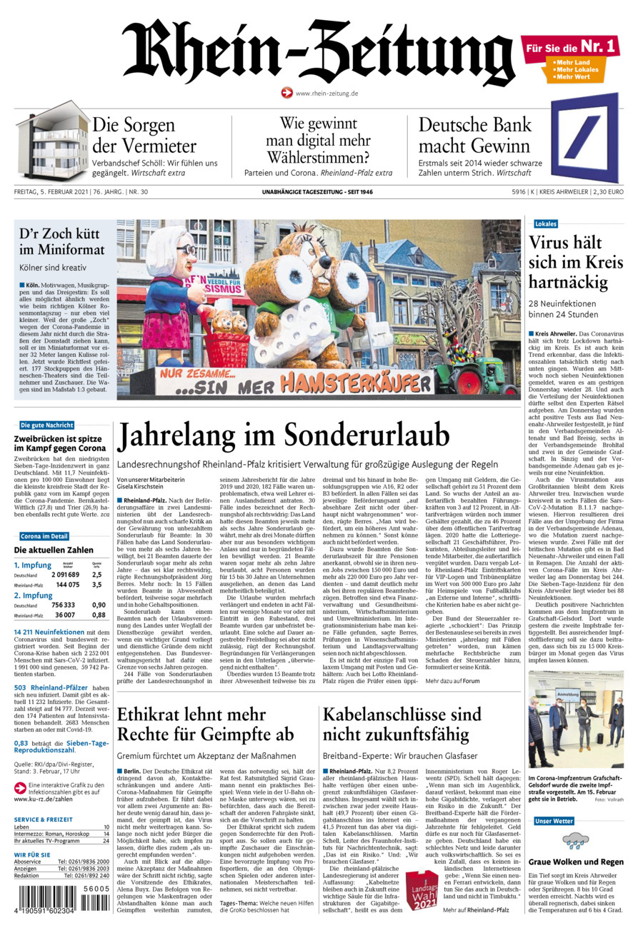 Rhein-Zeitung Kreis Ahrweiler vom Freitag, 05.02.2021