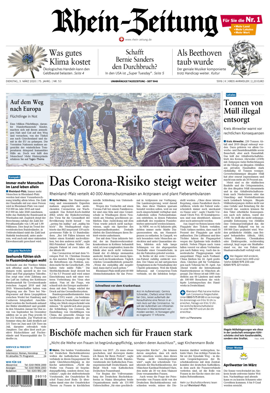 Rhein-Zeitung Kreis Ahrweiler vom Dienstag, 03.03.2020