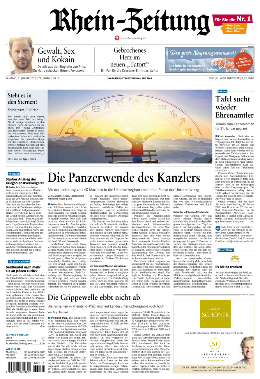 Rhein-Zeitung Kreis Ahrweiler vom Samstag, 07.01.2023