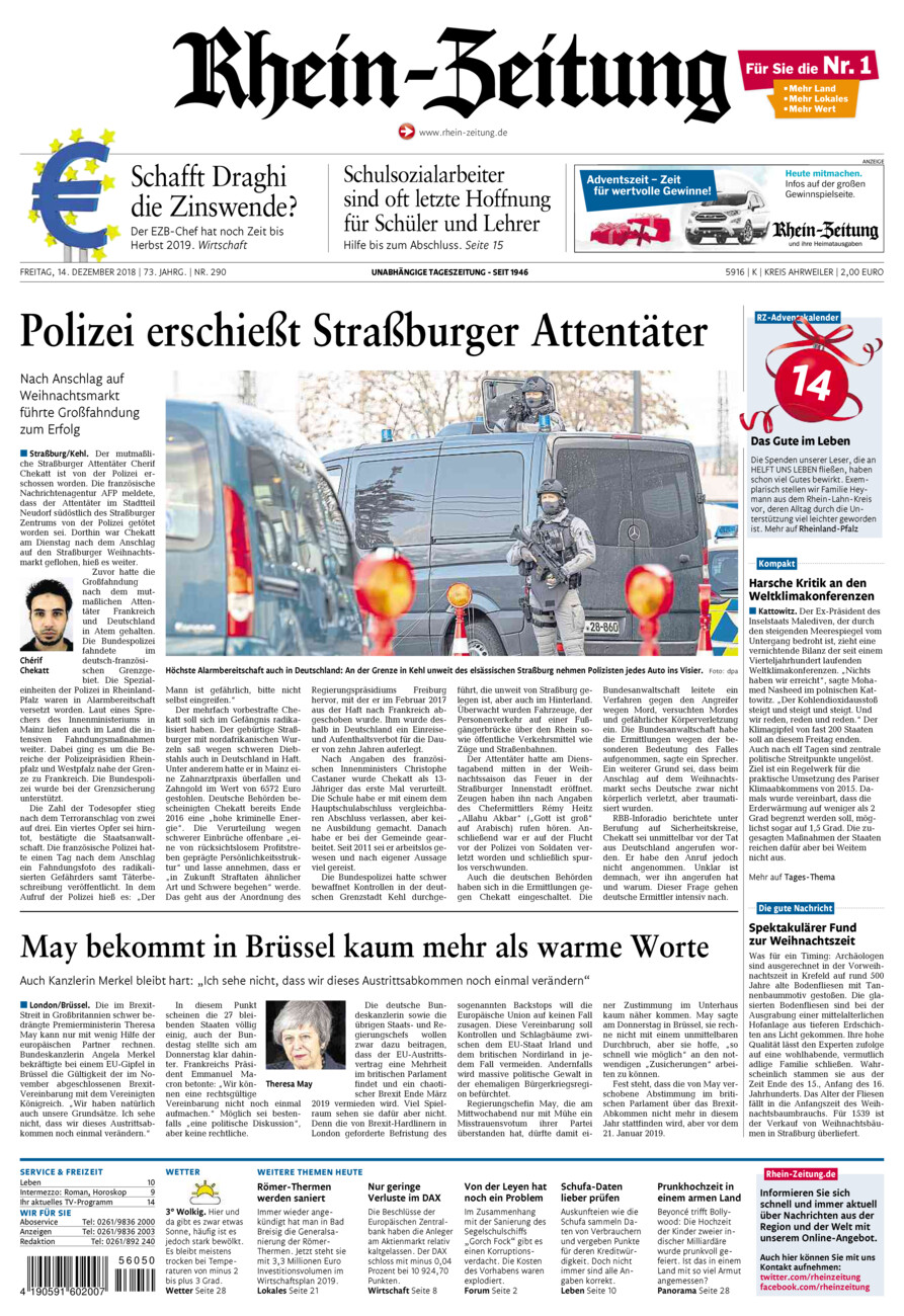 Rhein-Zeitung Kreis Ahrweiler vom Freitag, 14.12.2018