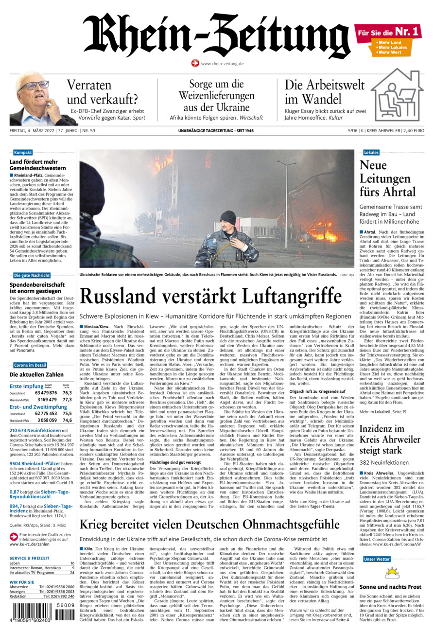 Rhein-Zeitung Kreis Ahrweiler vom Freitag, 04.03.2022