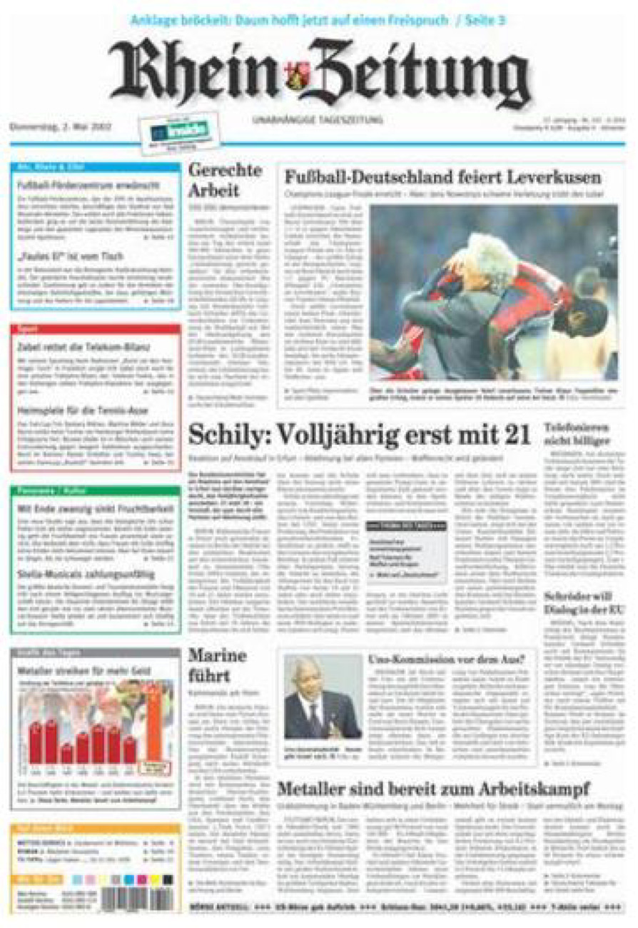 Rhein-Zeitung Kreis Ahrweiler vom Donnerstag, 02.05.2002