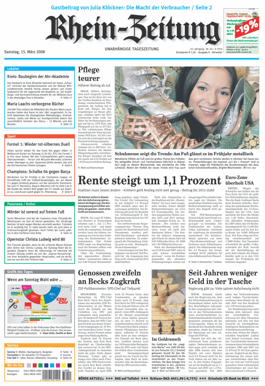 Rhein-Zeitung Kreis Ahrweiler vom Samstag, 15.03.2008