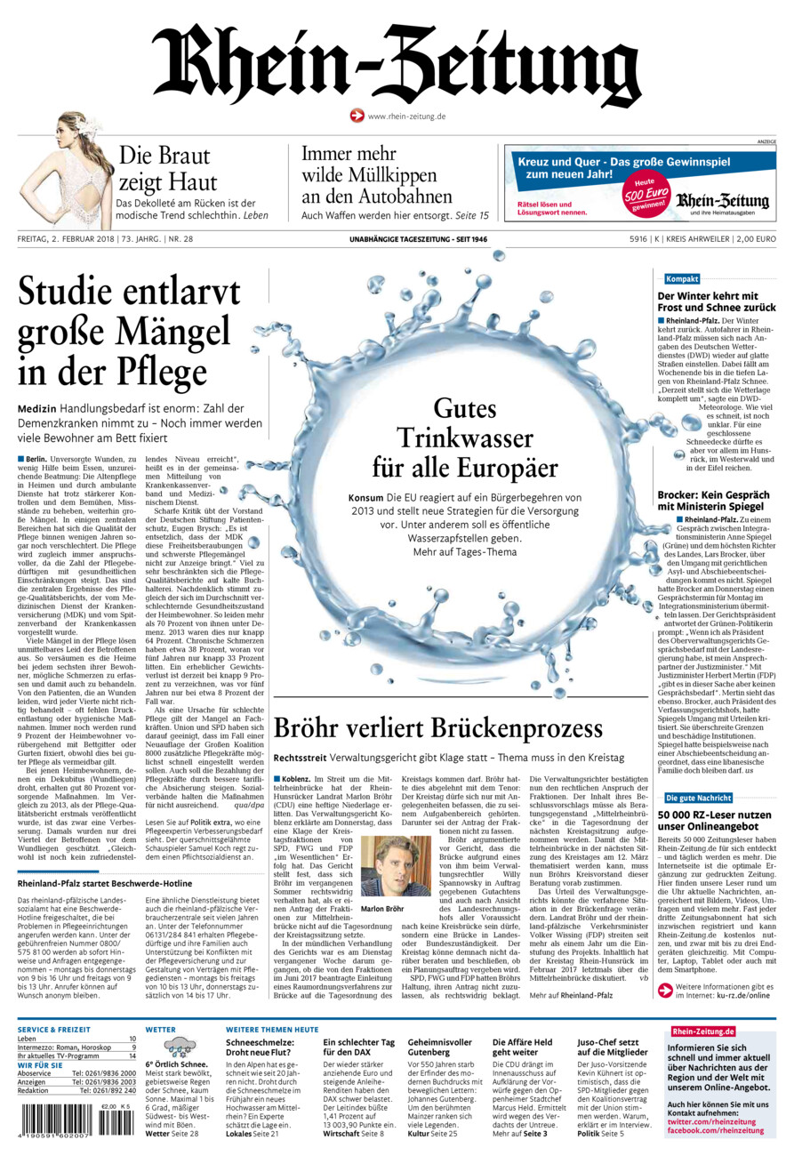 Rhein-Zeitung Kreis Ahrweiler vom Freitag, 02.02.2018